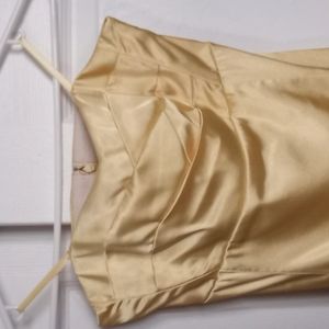 Le Chateau Soft Yellow Knee Length Strapless Dress Size XS